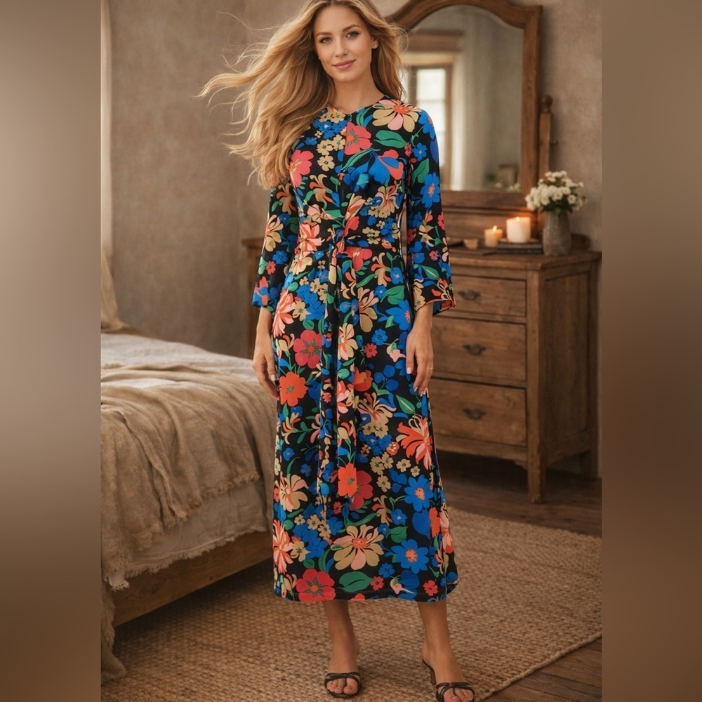 One Fine Day  maxi dress with flutter sleeves dress, New with Tags